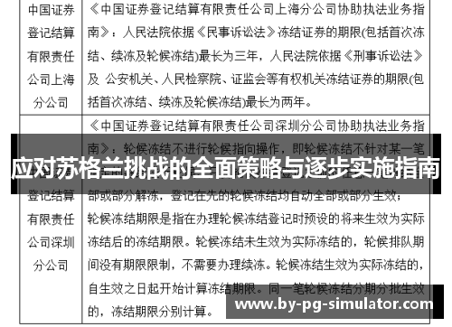 应对苏格兰挑战的全面策略与逐步实施指南